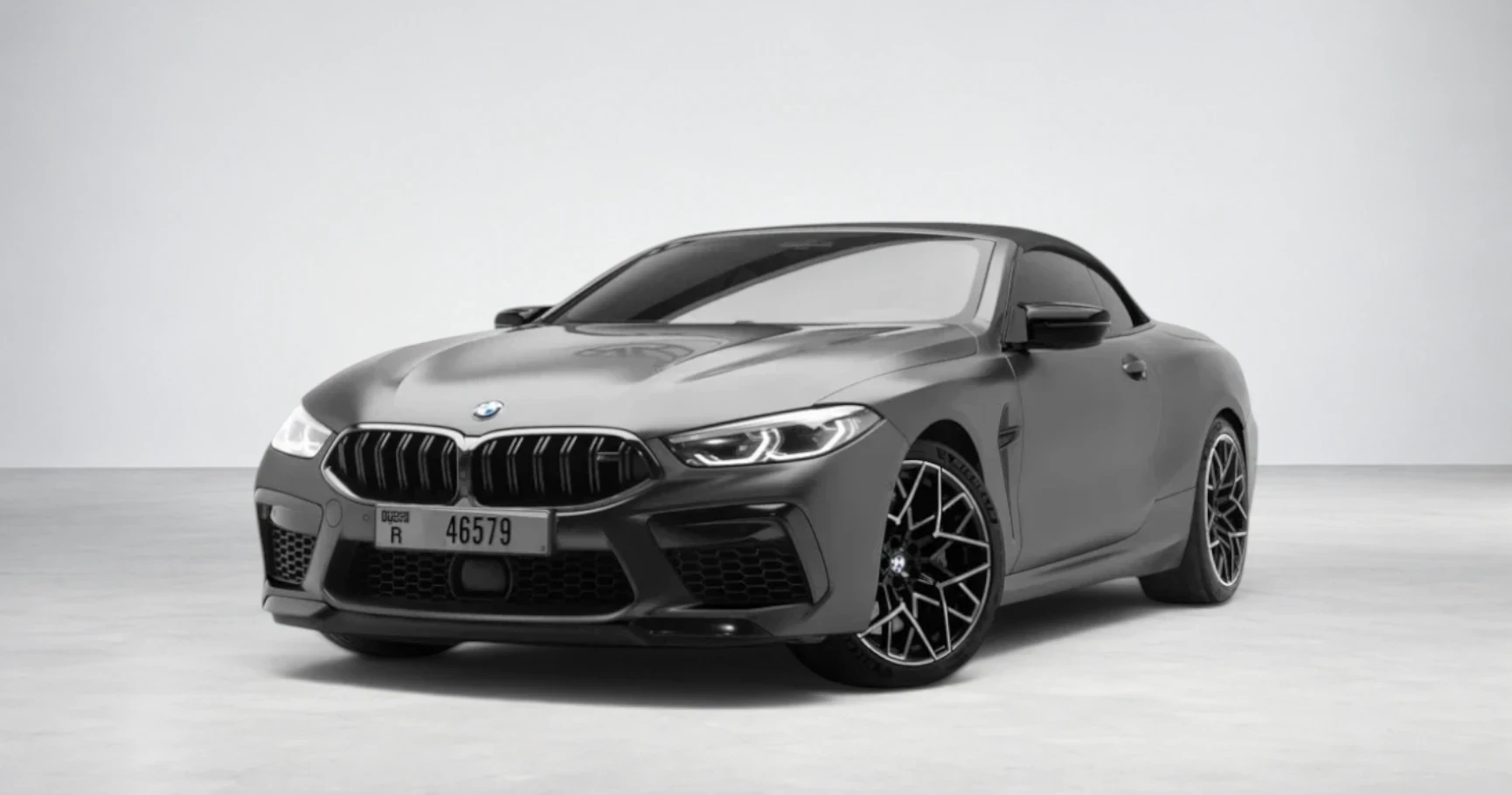 BMW M8 Competition Coupe — Brands Hatch Grey luxury rental Dubai