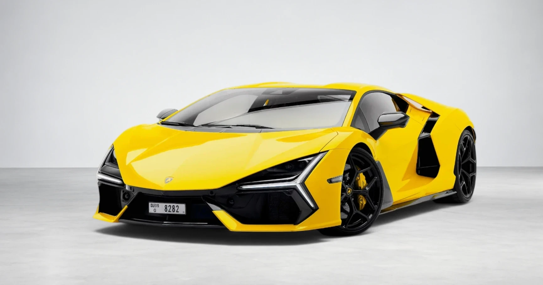 Lamborghini Revuelto Yellow luxury rental Dubai