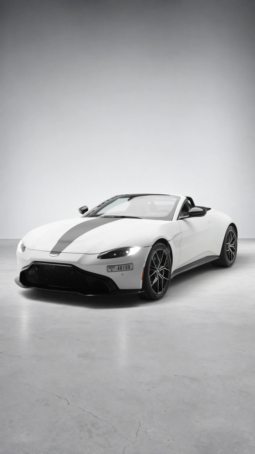 Aston Martin Vantage Coupe Silver Fox luxury rental Dubai