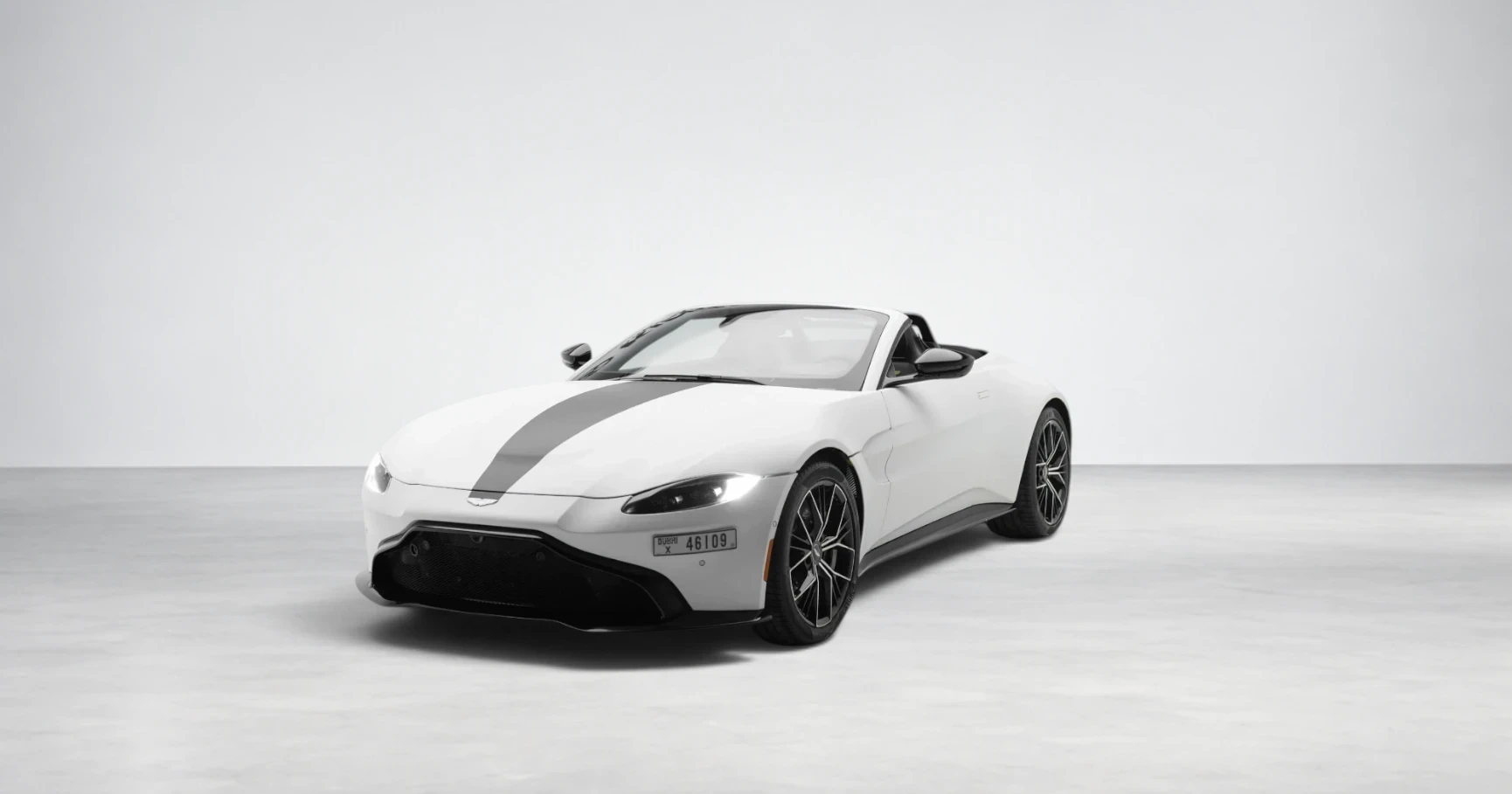 Aston Martin Vantage Coupe Silver Fox luxury rental Dubai