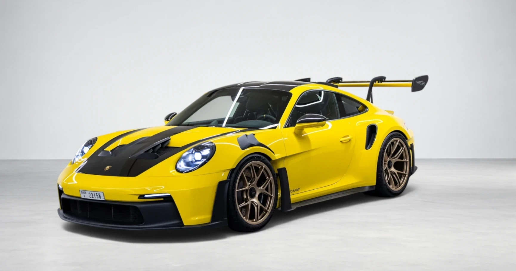 Porsche 911 GT3 RS Weissach Package Yellow luxury rental Dubai