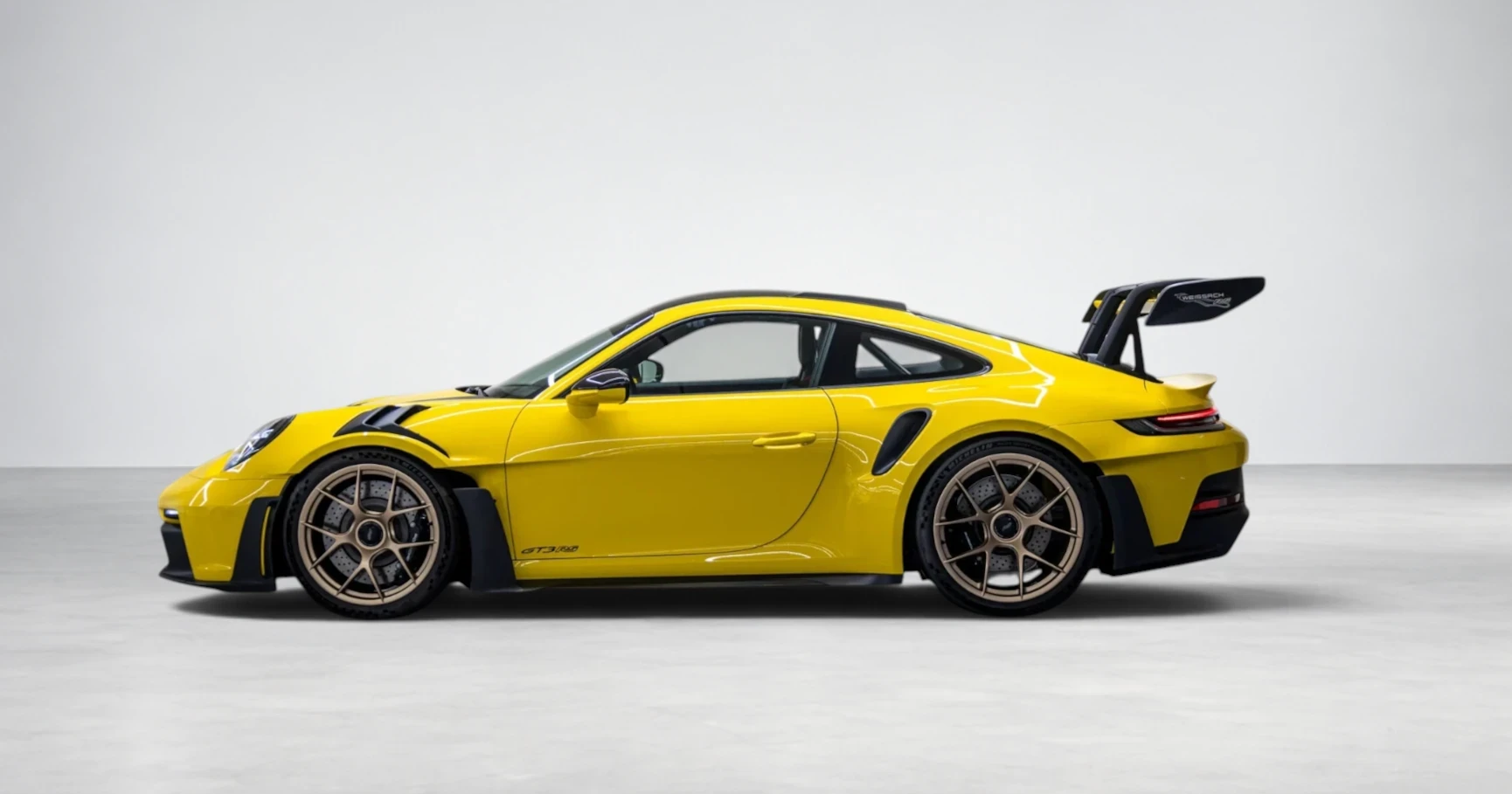 Porsche 911 GT3 RS Weissach Package Yellow luxury rental Dubai